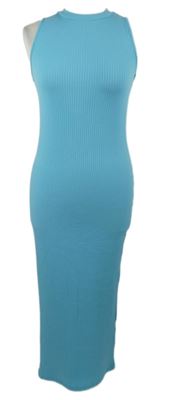 Dámské světlemodré žebrované midi šaty Primark 