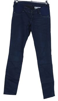 Dámské tmavomodré skinny těhotenské rifle H&M