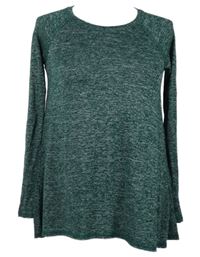 Dámské tmavozelené melírované úpletové triko Hollister 