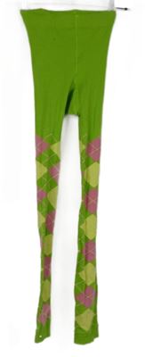 Dámské limetkové kárované punčocháčové legíny 