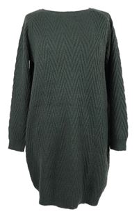 Dámské khaki vzorované svetrové šaty Vero Moda 