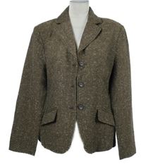 Dámské hnědé vzorované vlněné sako Biaggini 