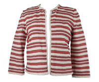 Dámský červeno-smetanový pruhovaný pletený cardigán Hallhuber 
