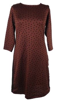 Dámské vínovo-černé puntíkované šaty Gina 