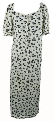 Dámské smetano vé kytičkované midi šaty New Look 