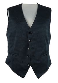 Pánská tmavomodrá tečkovaná společenská vesta 