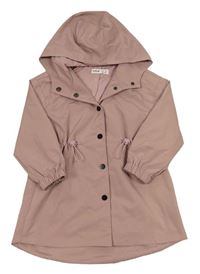 Růžová šusťáková jarní parka s kapucí Shein