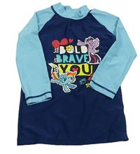 Tmavomodro-modré UV triko s nápisem a My little pony 