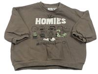 Hnědá oversize mikina se Snoopym H&M