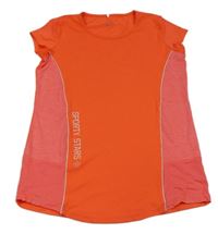 Neonově oranžové sportovní tričko s nápisem Yigga