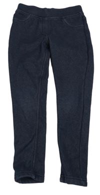 Tmavomodré melírované teplé tregíny riflového vzhledu C&A