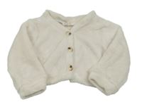 Smetanová chlupatá propínací mikina Shein