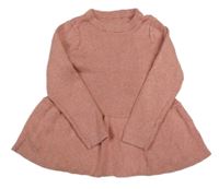 Růžový žebrovaný svetr George