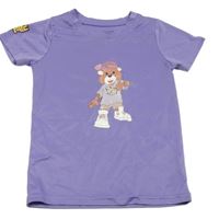 Fialové sportovní tričko s medvědem 