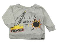 Šedá mikina s bagrem St. Bernard