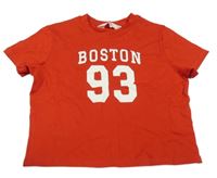 Červené crop tričko s číslem H&M