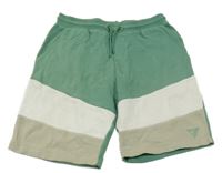 Zeleno-bílo-béžové teplákové kraťasy George