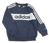 Modro-bílá mikina s nápisem Adidas