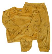 Hořčicové sametové pyžamo se lvy Primark