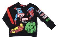 Černá mikina s Marvel hrdiny 