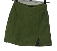 Dámská khaki manšestrová minisukně s rozparkem Asos