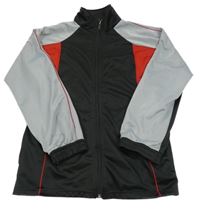 Černo-šedo-červená sportovní propínací mikina X-mail