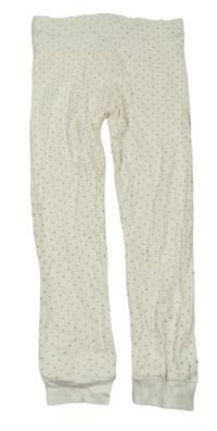 Bílo-zlaté puntíkaté pyžamové kalhoty zn. H&M