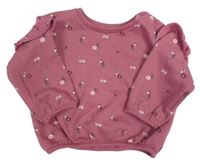 Růžová květovaná mikina s volánky Matalan