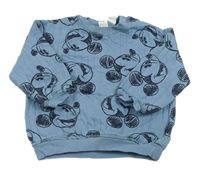 Modrá žebrovaná mikina s Mickeym H&M