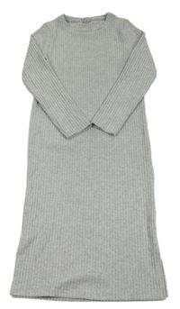 Světlešedé úpletové žebrované šaty TU