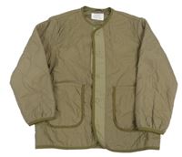 Khaki šusťáková prošívaná lehce zateplená bunda Zara