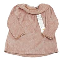 Nové - Starorůžová sametová tunika s límečkem Boboli