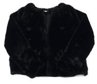 Černá chlupatá zateplená bunda H&M