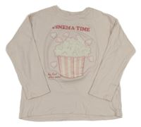 Světlerůžové pyžamové triko s popcornem Zara