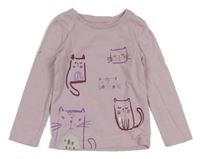 Lila triko s kočičkami Nutmeg