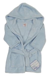 Nové - světlemodrý chlupatý župan s kapucí 