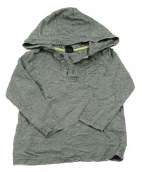 Khaki-šedé melírované triko s kapucí Kiki&Koko