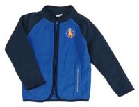 Modro-tmavomodrá fleecová mikina s dinosaurem Lily & Dan