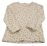 Béžové vzorované triko s květinami Topolino