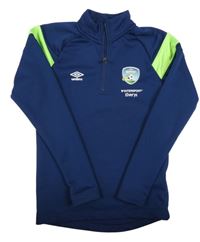 Tmavomodro-zelená sportovní mikina s míčem Umbro