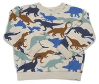Světlebéžová mikina s dinosaury H&M
