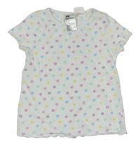 Bílo-barevné puntíkaté pyžamové tričko H&M