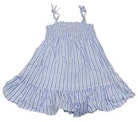 Modro-bílé pruhované žabičkové šaty Primark