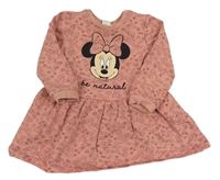 Světlerůžové teplákové šaty s Minnií Disney