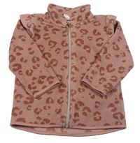 Starorůžová fleecová propínací mikina zn. H&M