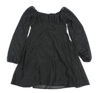 Černo-stříbrné šifonové šaty Primark