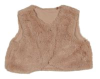 Světlerůžová kožešinová podšitá vesta Nutmeg