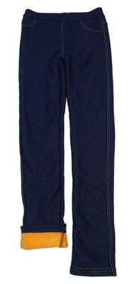 Tmavomodré zateplené legíny 