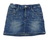 Tmavomodrá riflová sukně s puntíky H&M