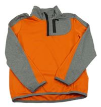 Oranžovo-šedá therno mikina se stojáčkem 